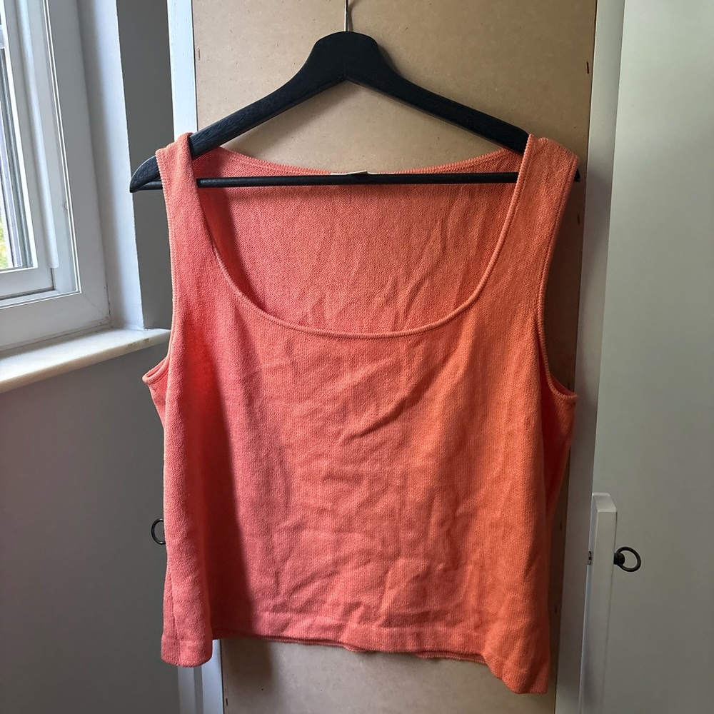 St. John Orange Sleeveless Knit Top